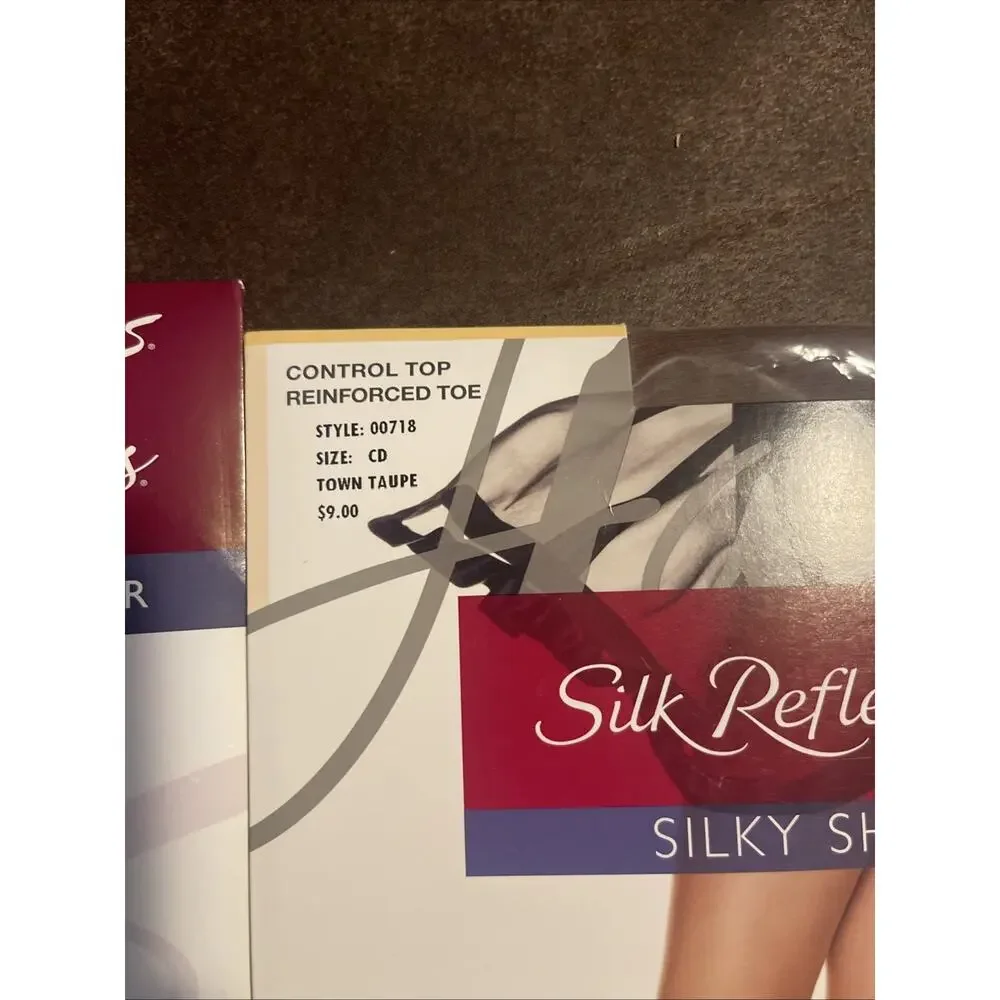 Hanes Silk Reflections Control Top Reinforced Toe CD Taupe New Lot 718 pantyhose